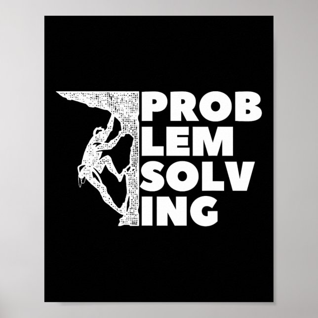 Póster Problem Solving Climber Gift, Rock Climbing, Bould (Frente)