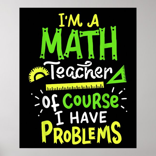 Póster Problema de clase de Math Teacher (Frente)