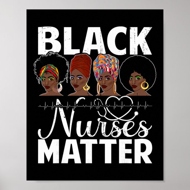 Póster Problema de enfermeras negras - Enfermera afroamer (Frente)