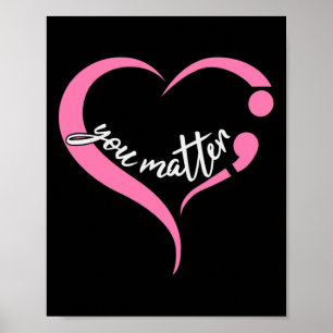 Póster Problema Juvenil Semicolón Salud Mental Y Suicidio