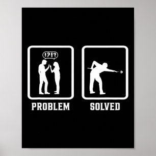 Póster Problema Resuelto Billiards Player Snooker Cue 8