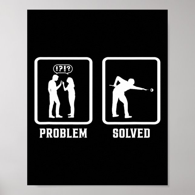 Póster Problema Resuelto Billiards Player Snooker Cue 8 (Frente)