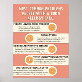 Póster Problemas Comunes De Una Alergia Al Maíz