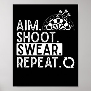 Póster Problemas de Dardos Hombres de tablero Jugador de