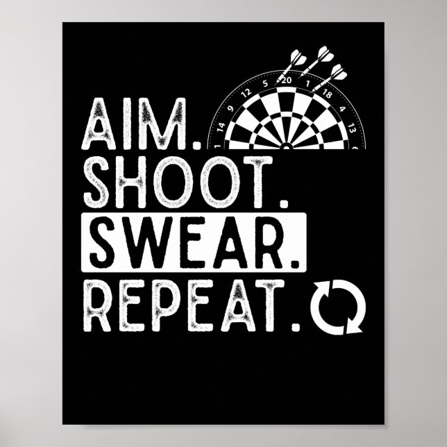 Póster Problemas de Dardos Hombres de tablero Jugador de  (Frente)