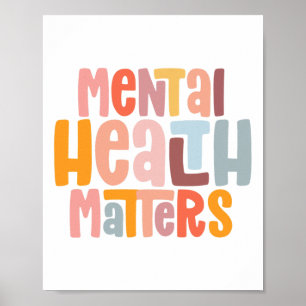 Póster Problemas de salud Conciencia sobre salud mental E