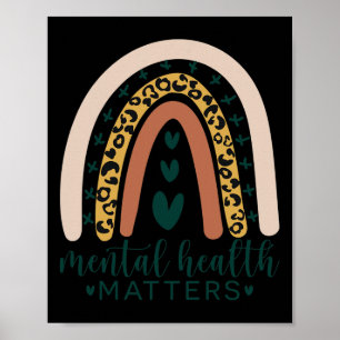 Póster Problemas de salud Leopard Imprimir Boho Arcoiris