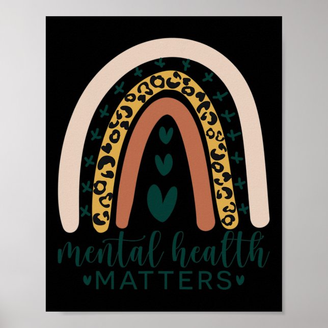 Póster Problemas de salud Leopard Imprimir Boho Arcoiris  (Frente)