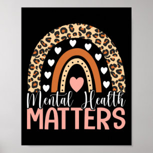 Póster Problemas de salud Leopard Imprimir Boho Arcoiris 