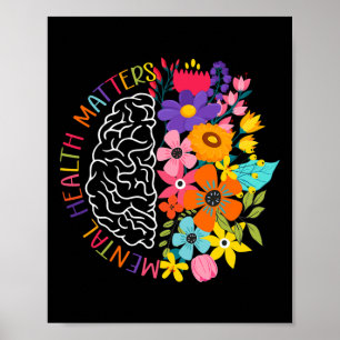 Póster Problemas de salud mental Enfermedad del cerebro h