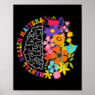 Póster Problemas de salud mental Enfermedad del cerebro h