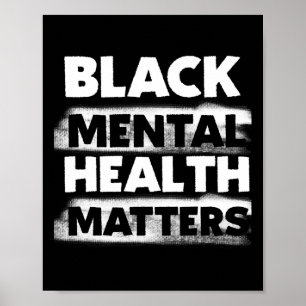 Póster Problemas de salud mental Terapia Excelencia Negra