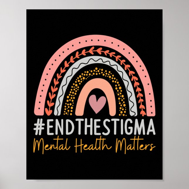 Póster Problemas de salud mental terminan con el boho arc (Frente)