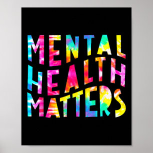 Póster Problemas de Salud Mental Tie Dye Mes de Concienti