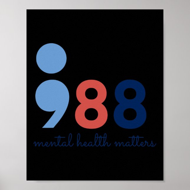 Póster Problemas de salud Semicolon Suicidio Hotline Prev (Frente)