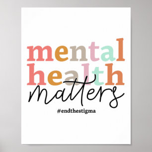 Póster Problemas de salud Sensibilización Psicóloga Retro