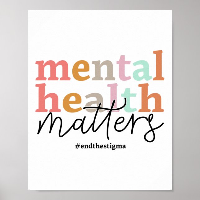 Póster Problemas de salud Sensibilización Psicóloga Retro (Frente)