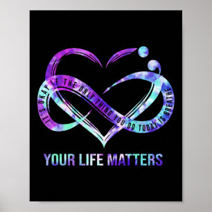 Póster Problemas de vida Semicolón Prevención del suicidi