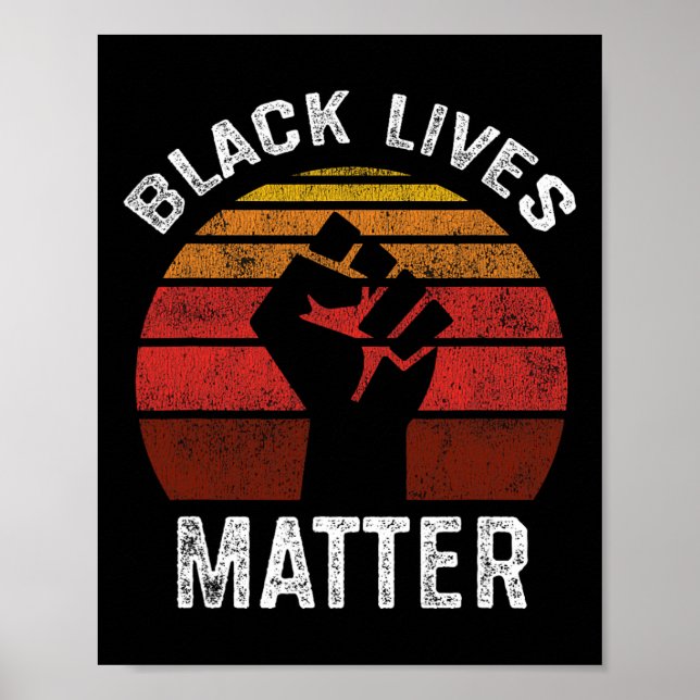 Póster Problemas de vidas negras Blm Retro Hombres Mujere (Frente)