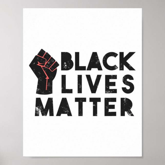 Póster Problemas de vidas negras protestan contra el pode (Frente)