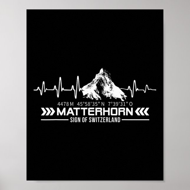 Póster Problemhorn Suiza Alpes Zermatt Senderismo Montaña (Frente)
