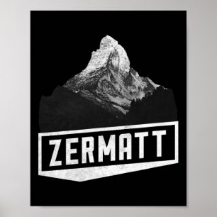 Póster Problemhorn Zermatt Suiza Mou de vacaciones de esq