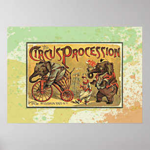 Póster Procesamiento de circo vintage