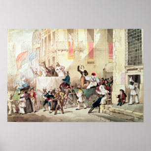 Póster Procesión del circo en Italia, 1830