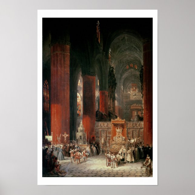 Póster Procesión en la Catedral de Sevilla, 1833 (aceite  (Frente)
