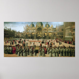 Póster Procesión en la plaza de San Marcos, 1496
