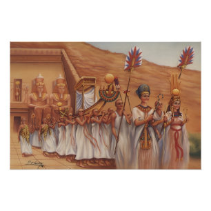 Póster Procesión Real Egipcia Antigua Arte Abu Simbel P