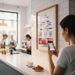 Póster Proceso de pago de código QR hecho fácil de Poster