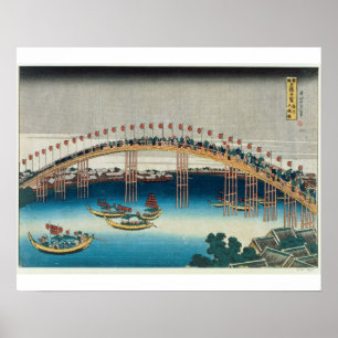 Póster Procession over a Bridge (colour woodblock print)