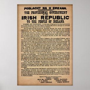 Póster Proclamación de 1916 irlandeses - copia original