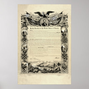 Póster Proclamación de la emancipación de Abraham Lincoln