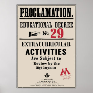 Póster Proclamación Decreto Educativo No. 29