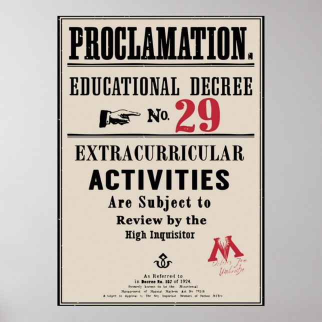 Póster Proclamación Decreto Educativo No. 29 (Frente)