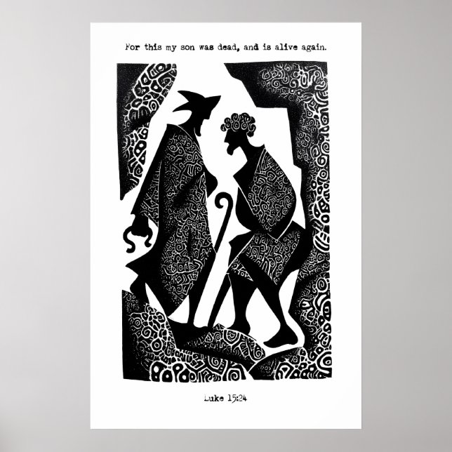 Póster Prodigal Son Art Print Luke 15 24 Scripture Poster (Frente)