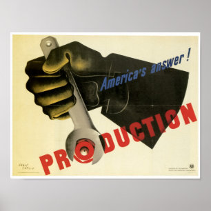 Póster ¡Producción del ~ de la respuesta de América!