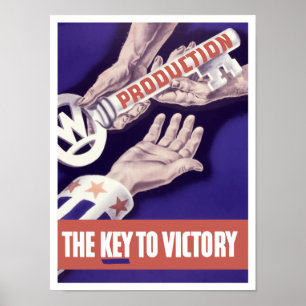 Póster Producción la llave a la victoria -- WW2