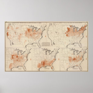 Póster Producciones agrícolas en los E.E.U.U.