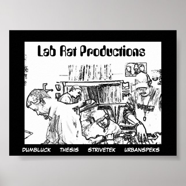 Póster Producciones de rata de laboratorio (Frente)