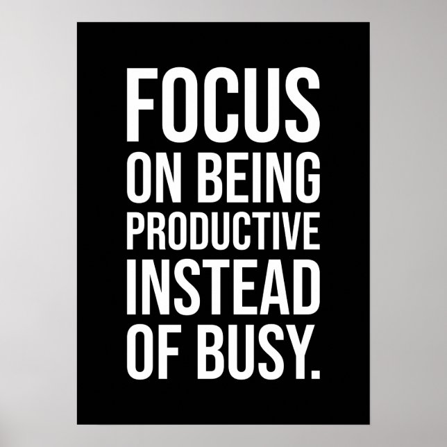 Póster Productive vs Busy - Hustle and Success Motivation (Frente)