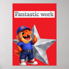 Póster producto de cartel de logro de estrella de oro de