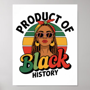 Póster Producto de la historia negra Orgulloso Afro Melan