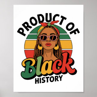 Póster Producto de la historia negra Orgulloso Afro Melan