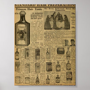 Póster Productos del estilo de pelo del vintage