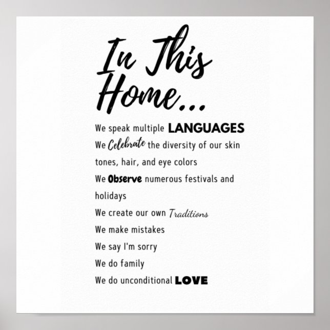 Póster Productos familiares diversos