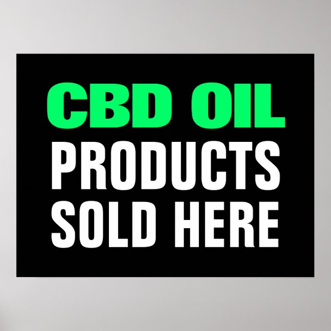 Póster Productos petroleros del CBD vendidos aquí Negros  (Frente)