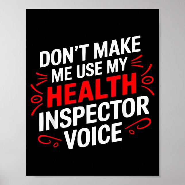 Póster Profesión de inspector de salud Salud pública (Frente)